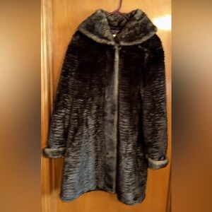 Ladies size large Faux Fur Coat by Monique Collection